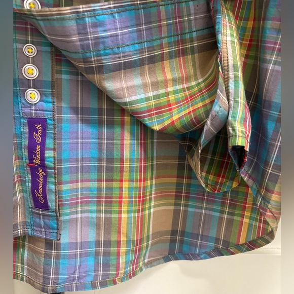 Robert Graham Mens Size M Freshly Laundered Shirt Plaid Button Front Multi Blue - Picture 5 of 9